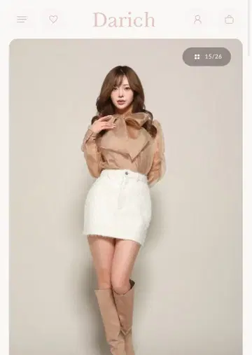 다리치 컷 자카드 미니 스커트