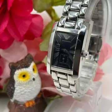 작동품 엠포리오 아르마니 스몰 세컨드 렉탱귤러 여성용 손목시계