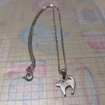 고양이 모티브 실버 925 목걸이