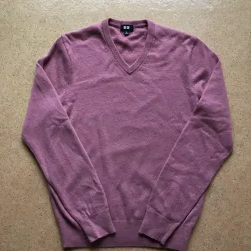 V넥 캐시미어 100% 스웨터 어른 핑크