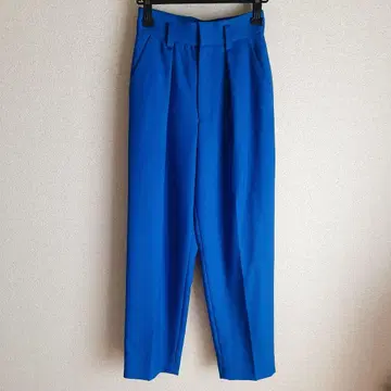 Steven alan 울 턱 테이퍼드 팬츠 블루 하이웨스트