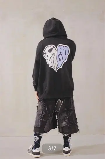MELTHEART ZIP HOODIE DAIKI 본인 손글씨 XXL 블랙