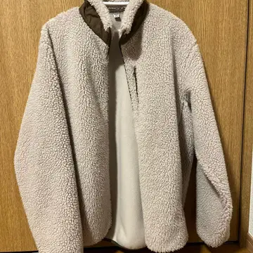 베이지 플리스 자켓 집업