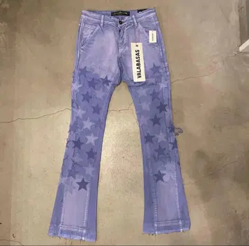 VALABASAS 장미 퍼플 플레어 데님 29 라스트 1개