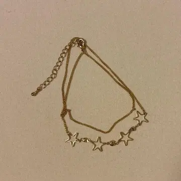 골드 별 모양 참 이중 팔찌