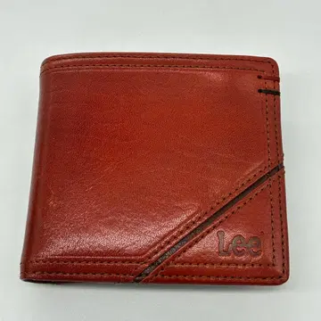 새상품급 LEE 접이식 지갑 동전 지갑 포함 이탈리아 가죽 브라운