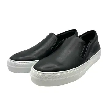 블랙 가죽 슬립온