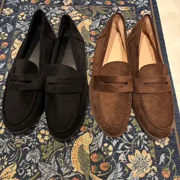 스웨이드 로퍼 플랫슈즈 2켤레 세트