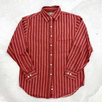 L.L.Bean 빨간색 스트라이프 버튼 다운 셔츠