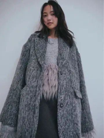 shaggy studs coat jacket andequal