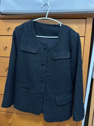 [ BIRTHDAY BASH ] 트위드 노카라 자켓/블랙