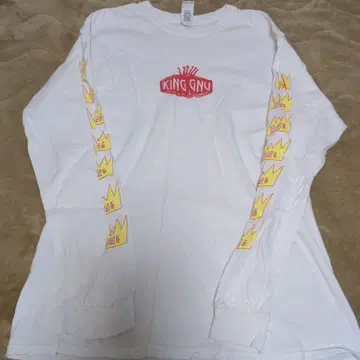 KING GNY 긴팔 T셔츠 화이트 M 사이즈