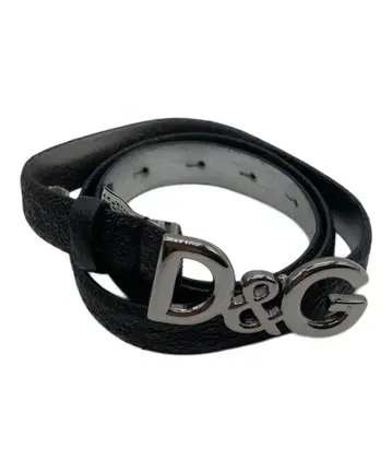 D&G 블랙 가죽 벨트 로고 버클 포함