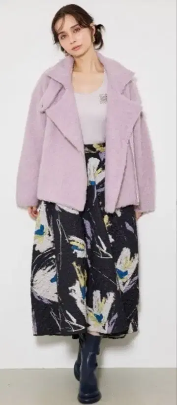 루즈 니트 라이더 자켓