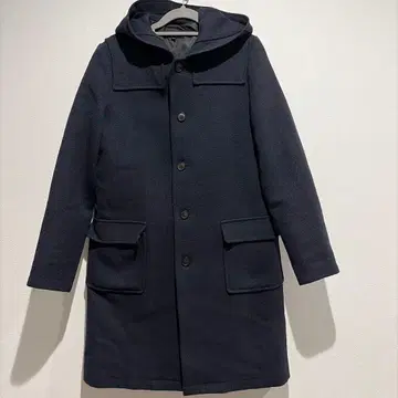 A.P.C 프랑스제 롱 체스터 코트 울 헤링본 네이비