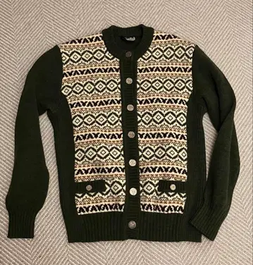 빈티지 Frick meister 다크 그린 가디건