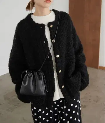 슬로브 이에나 골드 버튼 트위드 자켓