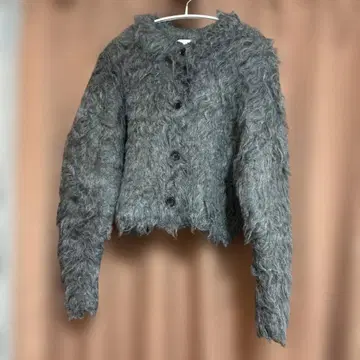 CLANE 샤기 숏 니트 가디건