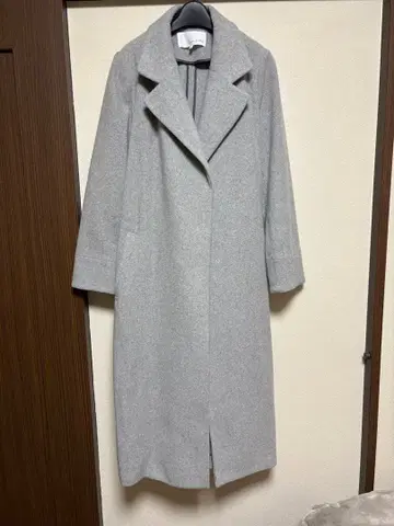 ABAHOUSE 그레이 롱 코트 사이드 포켓 포함