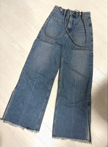 MOUSSY 서스펜더 플레어 데님 팬츠