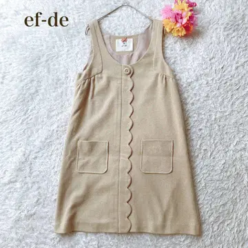 에프데 [ M ] 베이지 슬리브리스 튜닉 기장 스캘럽 디자인