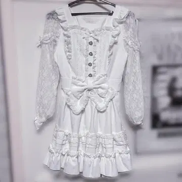 LIZ LISA 리즈리사 티아라 리본 티어드 원피스 양산형