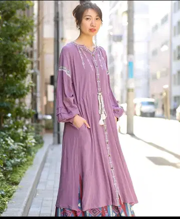 티티카카 에스닉 자수 원피스