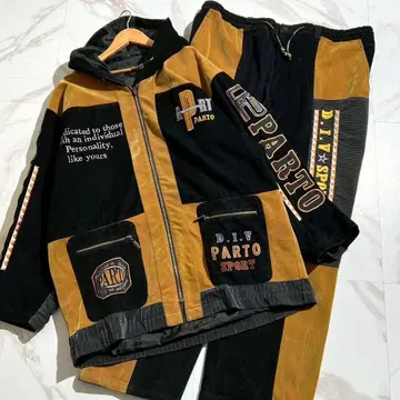 [ 새상품급 ] PARTO 벨로아 저지 후드 셋업 Y2K 블랙 브라운