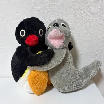 레트로 레어 핑구 나카요시 봉제 인형 핑구&로비 2000년