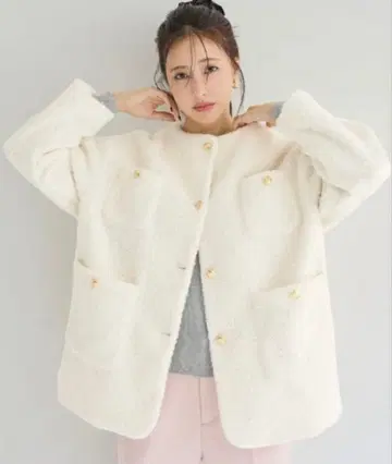 coca 아우터 푸들 자켓 모코모코 아이보리 M 사이즈