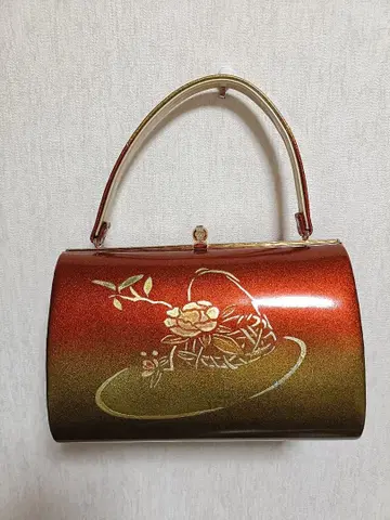 일본 의류용 백 빨간색 금 그라데이션 꽃 무늬