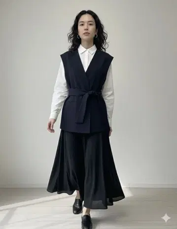 [ Deuku ] 블랙 베스트 ( 허리 리본 포함 )