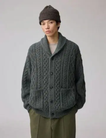 지유 엔지니어드 가먼츠 케이블 숄카라 가디건