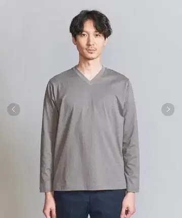 [ 3장 세트 ] 하이 게이지 가스 코튼 V넥 롱 슬리브 티셔츠
