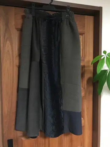 핸드메이드 스커트 롱 프리 사이즈 패치워크 따뜻한 고급 원단