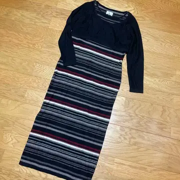 INSCRIPTION RYKIEL 스트라이프 롱 니트 원피스