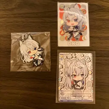 컬러풀 피치 도누쿠 러버 키링 카드 2장 세트