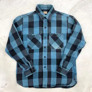 SUGAR CANE 블록 체크 플란넬 셔츠