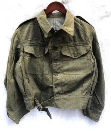 배틀 드레스 자켓 영국군 그린 데님 SIZE 6