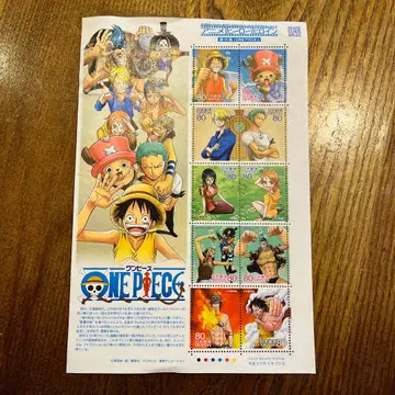 ONE PIECE 우표 시트 미사용 80엔 10매 세트