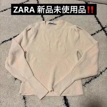 ZARA 크림색 리브 니트 L