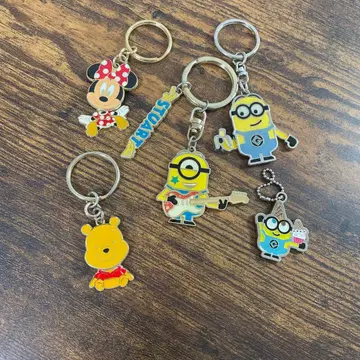 미니 마우스 미니 푸우 키링 5개 세트