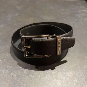 HUGO BOSS 블랙 가죽 벨트 이탈리아제