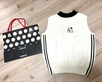 archivio Ciao 자수 슬리브리스 니트 베스트