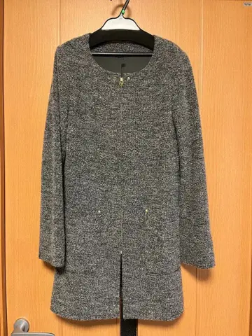 필드/드림 노카라 롱 자켓 코트 L 그레이