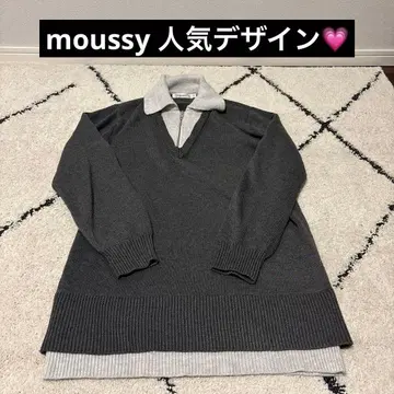 MOUSSY 그레이 긴팔 스웨터