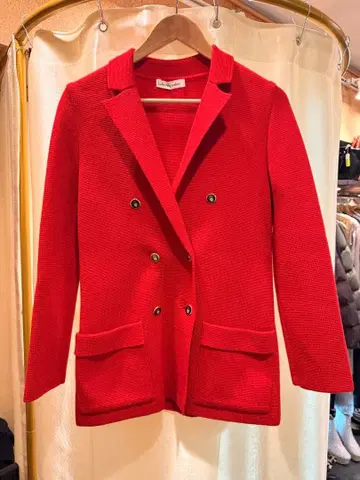 뉴요커 니트 자켓 모 100% 일본제 11호 여성용 빨간색