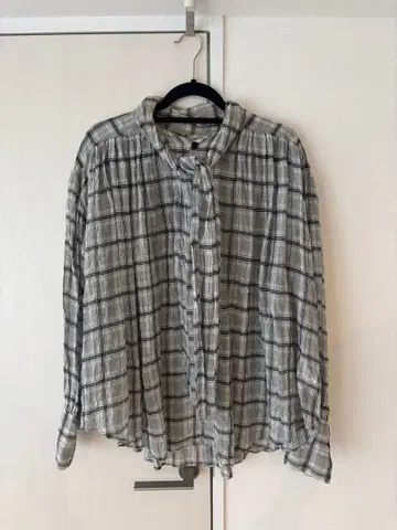 whowhat 그레이 체크 남성용 셔츠