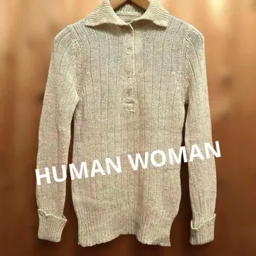 새상품급 HUMAN WOMAN 내추럴 니트 풀오버 헴프 x 울 M