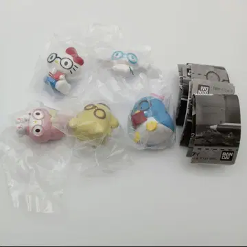 [ K-10 ] 산리오 캐릭터즈 안경 쓴 아이 피규어 5종 컴프